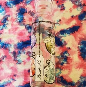 Disney Alice in Wonderland glass water bottle